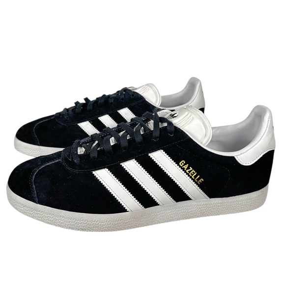 ADIDAS Gazelle Classic Shoes in Iconic Core Black / White / Gold Metallic - Picture 5 of 13